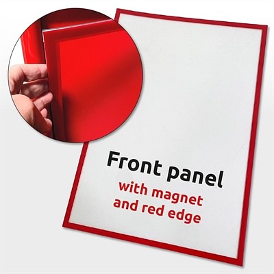 APET frontplade med magnet A1 (62,1 x 86,8 cm) med rød trykt kant
