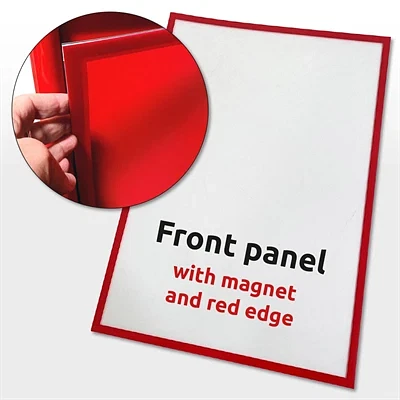 APET frontplade med magnet A1 (63 x 88 cm) med rød trykt kant