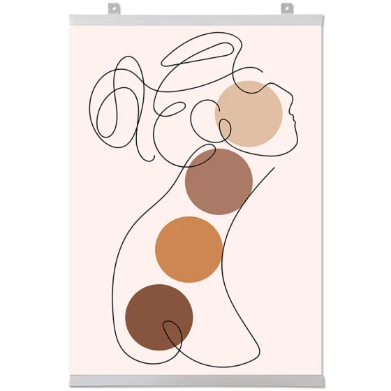 Plakatlister, 2 stk. i hvid med 2 ophængsøjer - 50 cm