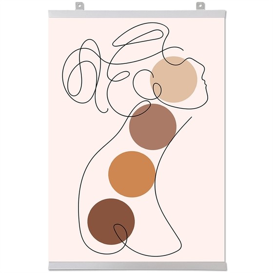 Plakatlister, 2 stk. i hvid med 2 ophængsøjer - 100 cm