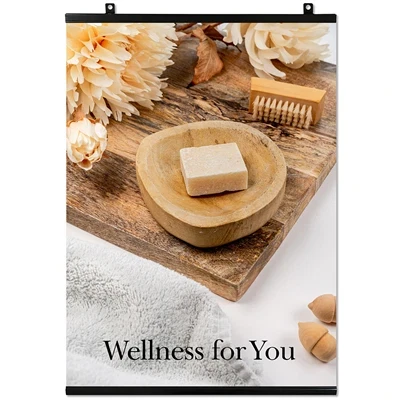 Plakatlister, 2 stk. i sort med 2 ophængsøjer - 120 cm