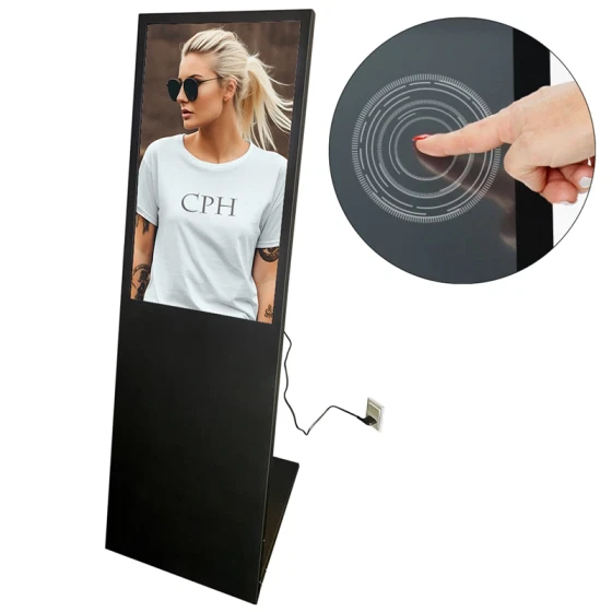 PlanaVision Digitalt Skilt Stander med 24" Touch Display, Sort