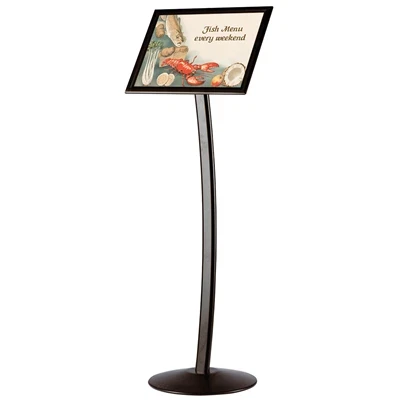 Buet infostander med vendbar A3-ramme, sort