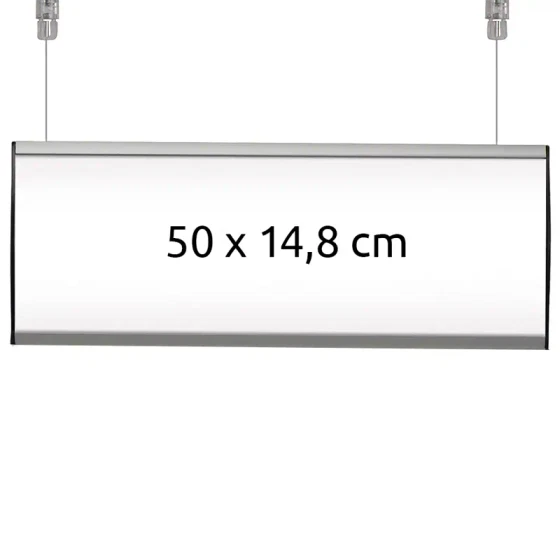 Skiltesystem til loftmontage, dobbeltsidet, 1 stk. 50 x 14,8 cm