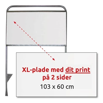 Plade til Estate Sign XL med print på begge sider