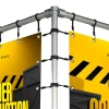 Banner Tube Corner Frame, væghængt ramme af alurør 0,3 mm / Ø 48 mm - 100 x 50 cm 