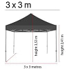 Side til Event Tent Lux, 3 x 3 m, sort, uden tryk
