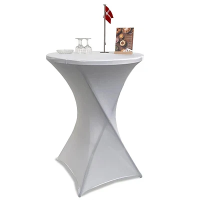 Elastisk, hvid dug til Folding Table Eventbord, Ø 80 cm