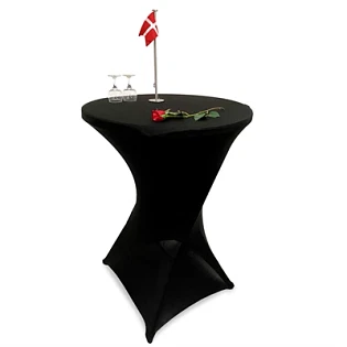 Elastisk, sort dug til Folding Table eventbord, Ø 80 cm