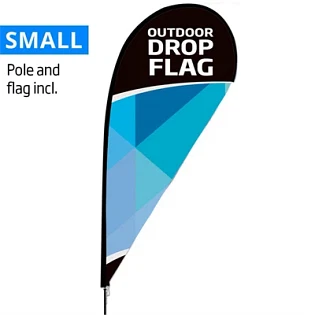 Beachflag, Outdoor Drop Flag, Small, inkl. flag