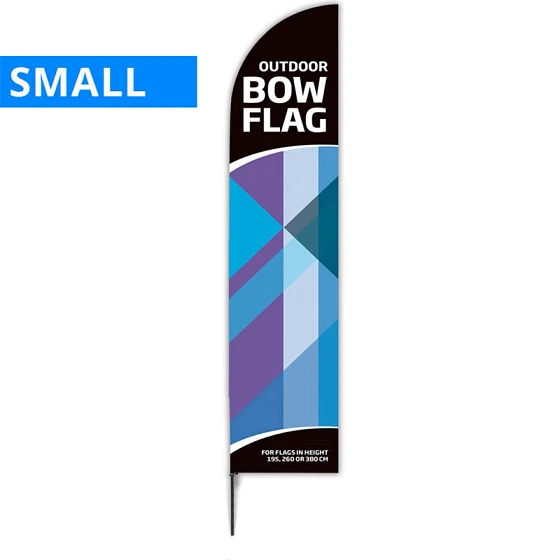 Beachflag, Outdoor Bow Flag, sort stang, Small, inkl. flag