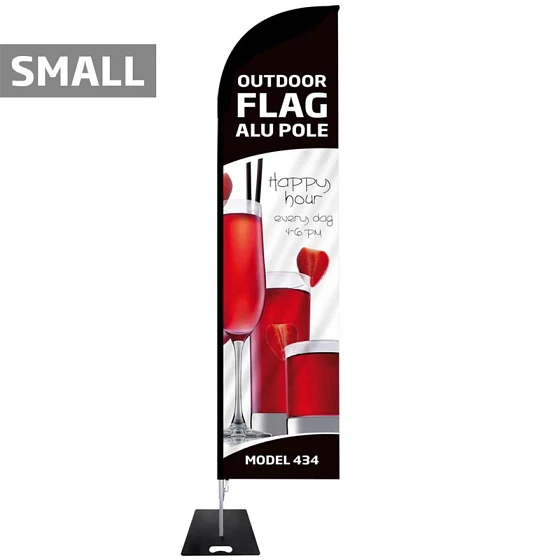 Beachflag, Outdoor Bow Flag, alustang, Small (uden fod og flag)