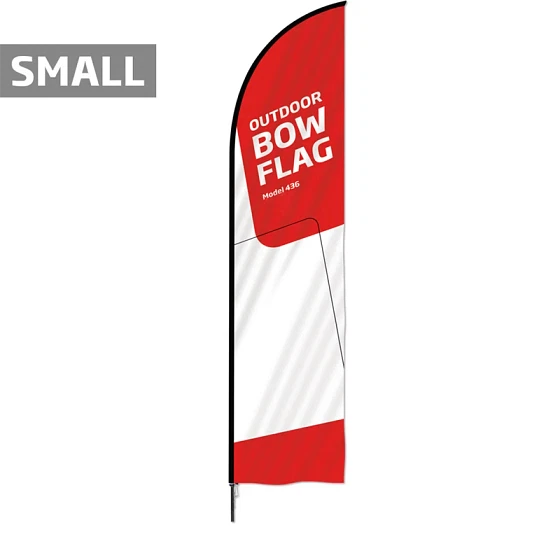 Beachflag, Outdoor Bow Flag, sort stang, Small, inkl. flag