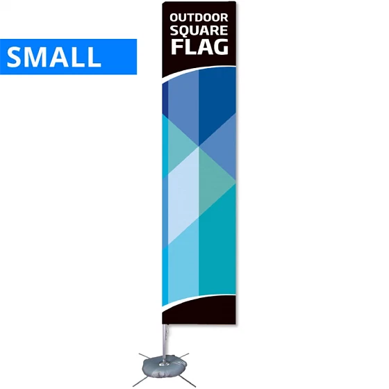 Beachflag, Outdoor Square Flag, Small, inkl. stang, flag og Cross-fod