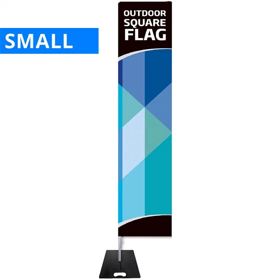 Beachflag, Outdoor Square Flag, Small, inkl. stang, flag og sort Flag-fod