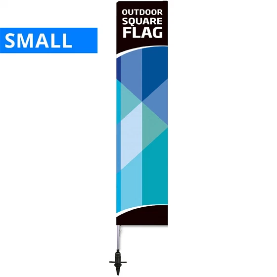Beachflag, Outdoor Square Flag, Small, inkl. stang, flag og Screw-fod