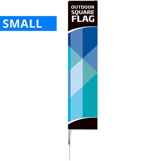 Beachflag, Outdoor Square Flag, Small, inkl. stang, flag og Spike-fod