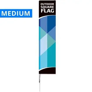 Beachflag, Outdoor Square Flag, Medium, inkl. stang, flag og spyd