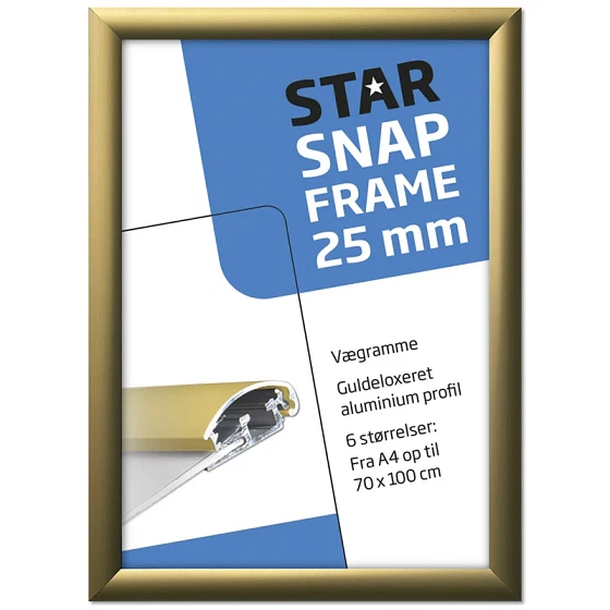 Alu Klapramme mat guld, 25 mm profil