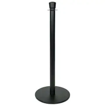Crowd control stand with top for rope - Black 