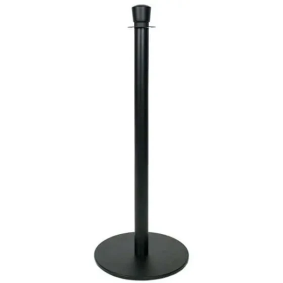 Crowd control stand with top for rope - Black 