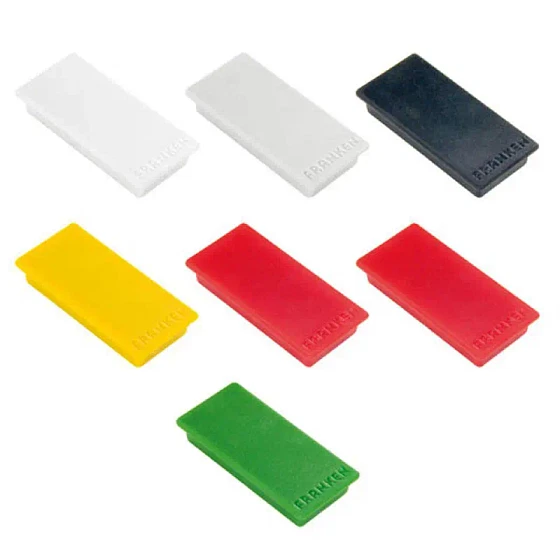 Magneter, 10 stk. i assorterede farver, 23 x 50 mm