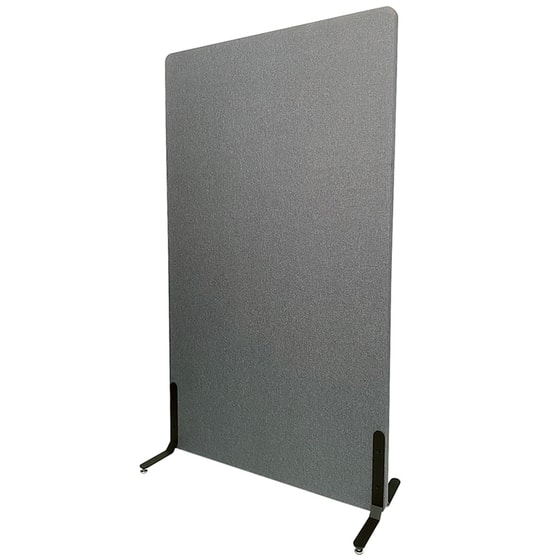 ZONE Hush Wall Akustikvæg Rumdeler Mørkegrå stof 136x80 cm med standardfødder