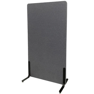 ZONE Hush Wall Akustikvæg Rumdeler Mørkegrå stof 170x100 cm med sorte fødder